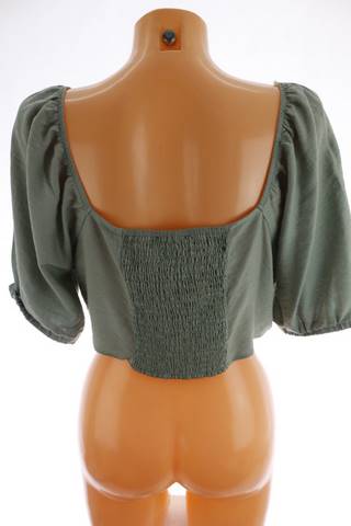 Dámský khaki top s nabíranými rukávy Primark | velikost 44