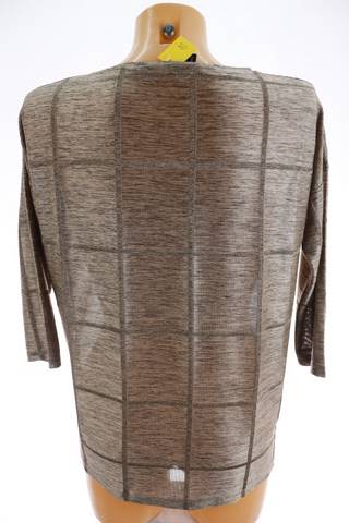 F&F dámský top 36 – hnědý, kostkovaný vzor, 3/4 rukáv