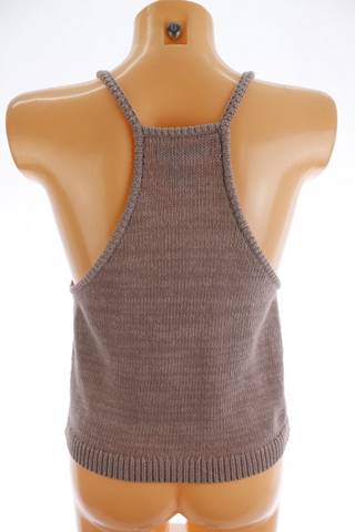 Kendall & Kylie dámský top 40 – hnědý, pletený, na ramínka