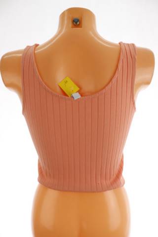 Takko dámský top 40 – růžový, žebrovaný, bez rukávů