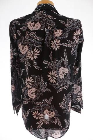 Atmosphere dámská halenka 36 – černá, květinová, dlouhý rukáv