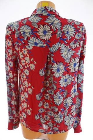 Next dámská halenka 36 – červená, květinová, dlouhý rukáv