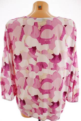 Tom Tailor dámská halenka 40 – růžová, květinová, dlouhý rukáv