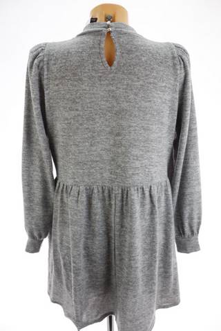 Dámské šedé mini šaty s dlouhým rukávem, volný střih NEW LOOK | Velikost 42 | secondhand