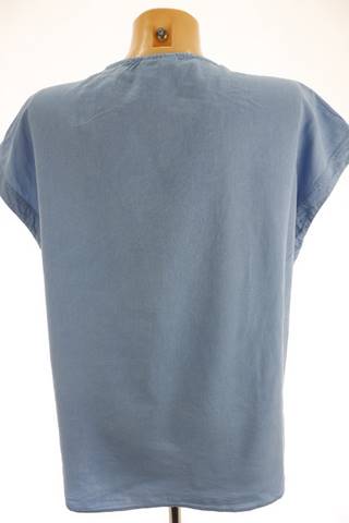Dámská denim blůza krátký rukáv volný střih Canda | velikost 40 
