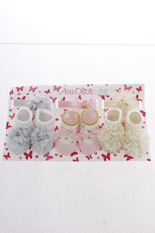 Dětské kojenecké ponožtičky s čelenkou - Ava Olivia - nové s visačkou 