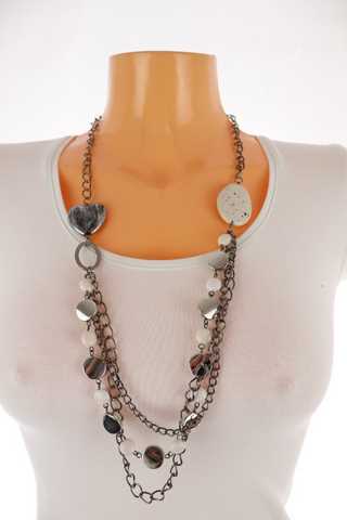 Dámský náhrdelník - řetízek s velkými oky a korálky - Saloos - nové s visačkou