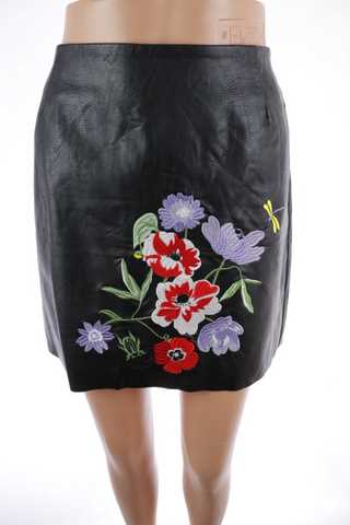 Dámská sukně, koženka s výšivkou - H & M - 42 