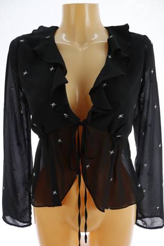 Dámský černý lehký top s dlouhým rukávem Honey Punch | velikost 38 | secondhand