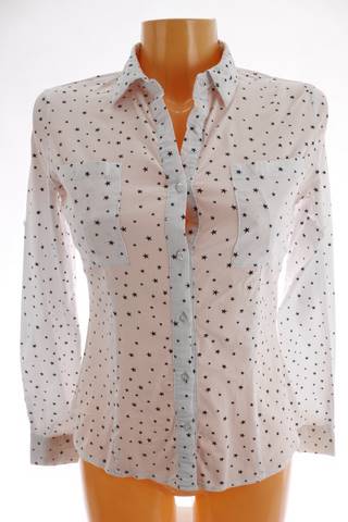 Dámská bílá elastická košilová halenka Forget Me Not | velikost 38 | secondhand