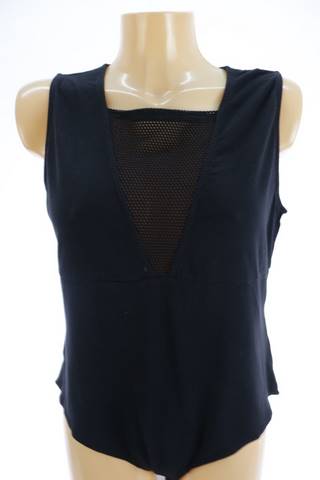 Dámské černé bavlněné tílkové body H&M | velikost 46