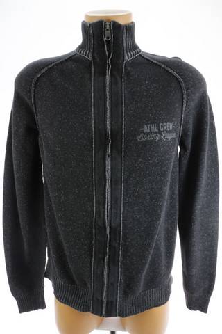 Pánský černý melírovaný svet na zip Angelo Litrico | velikost M