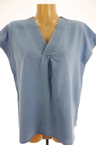 Dámská denim blůza krátký rukáv volný střih Canda | velikost 40 