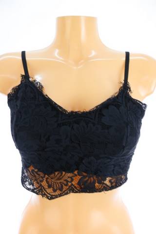 Dámský černý top s krajkou Pirk Boutique | velikost 40 