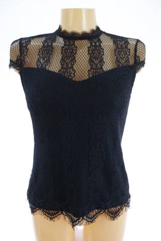 Dámský bavlněný černý top s krajkou Dorothy Perkins | velikost 38