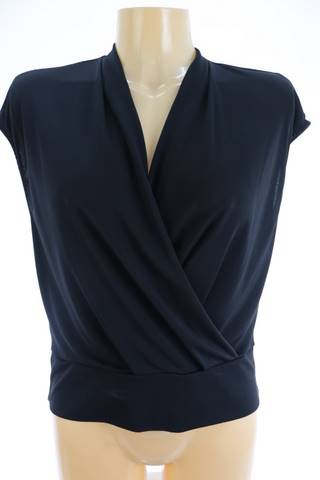 Dámský formální černý top zavinovací efekt H&M | velikost 40