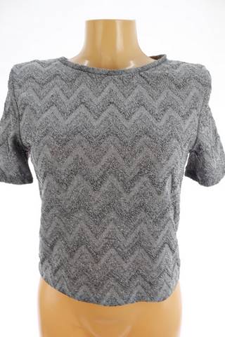 Dámské elastické tričko vzorované metalickou nití Zara | velikost 40
