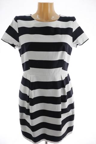 Dámské černo bílé pruhované šaty H&M | velikost 42