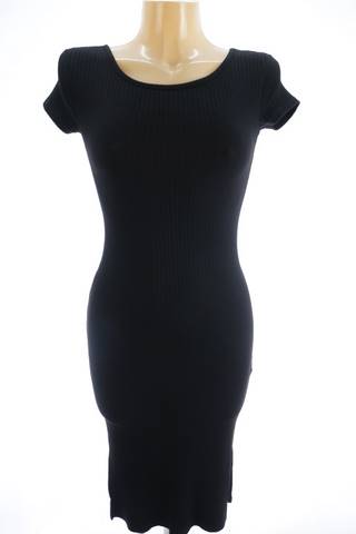 Dámské černé elastické dlouhé šaty Femme | velikost 36