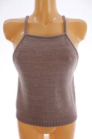 Kendall & Kylie dámský top 40 – hnědý, pletený, na ramínka