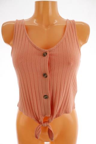 Takko dámský top 40 – růžový, žebrovaný, bez rukávů